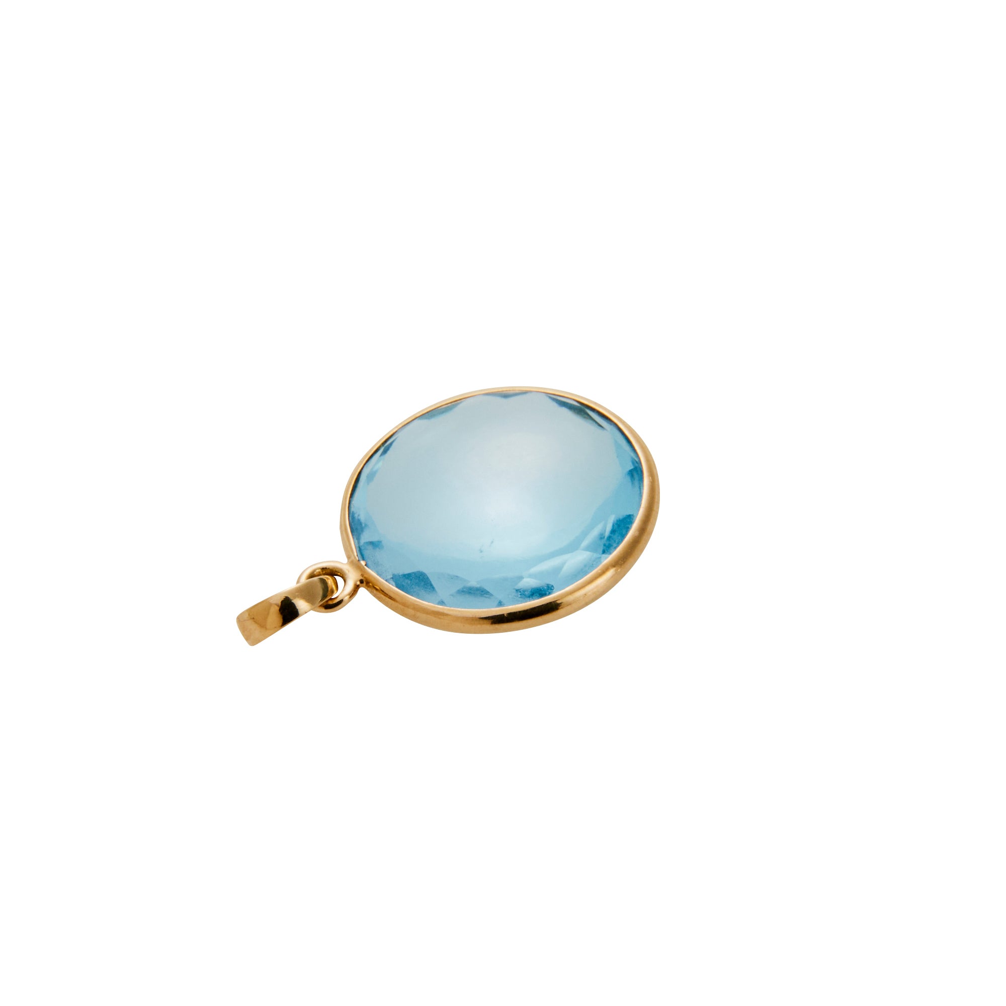 Aquamarine ronde pendant from Jeuje Fine Jewelry on a white background