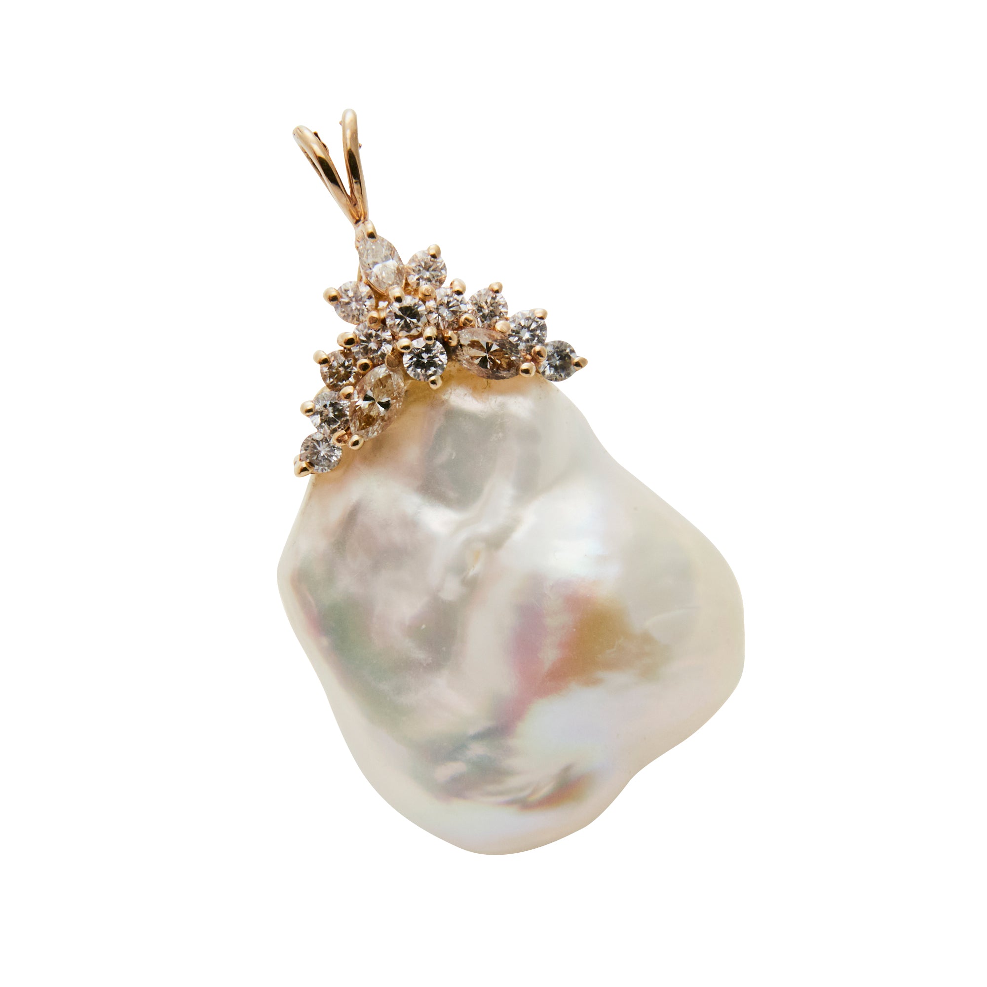 BAROQUE PEARL AND DIAMOND PENDANT from Jeuje Fine Jewelry on a white background