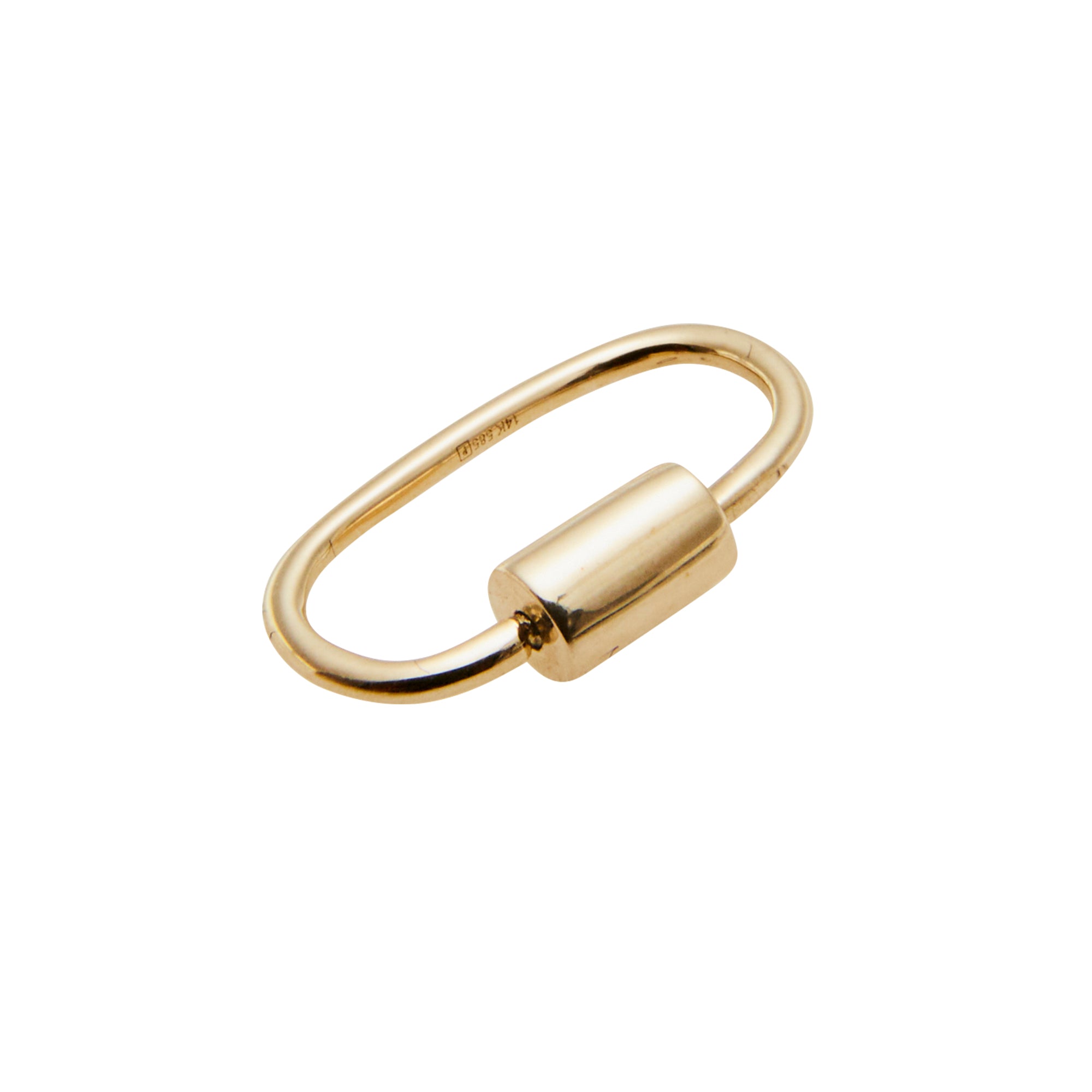 Small carabiner enhancer from Jeuje Fine Jewelry on a white background