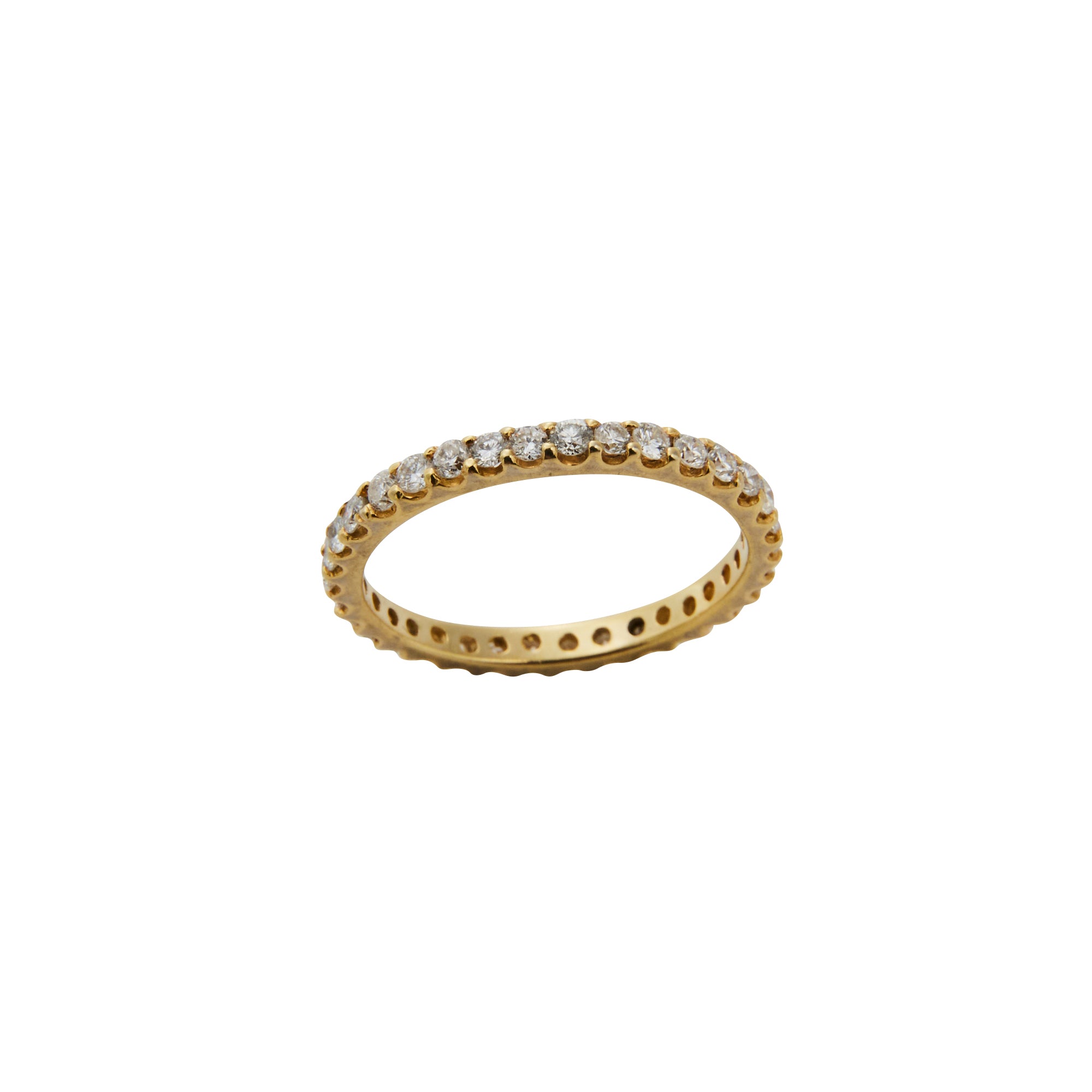 Diamond eternity band from Jeuje Jewelry on a white background