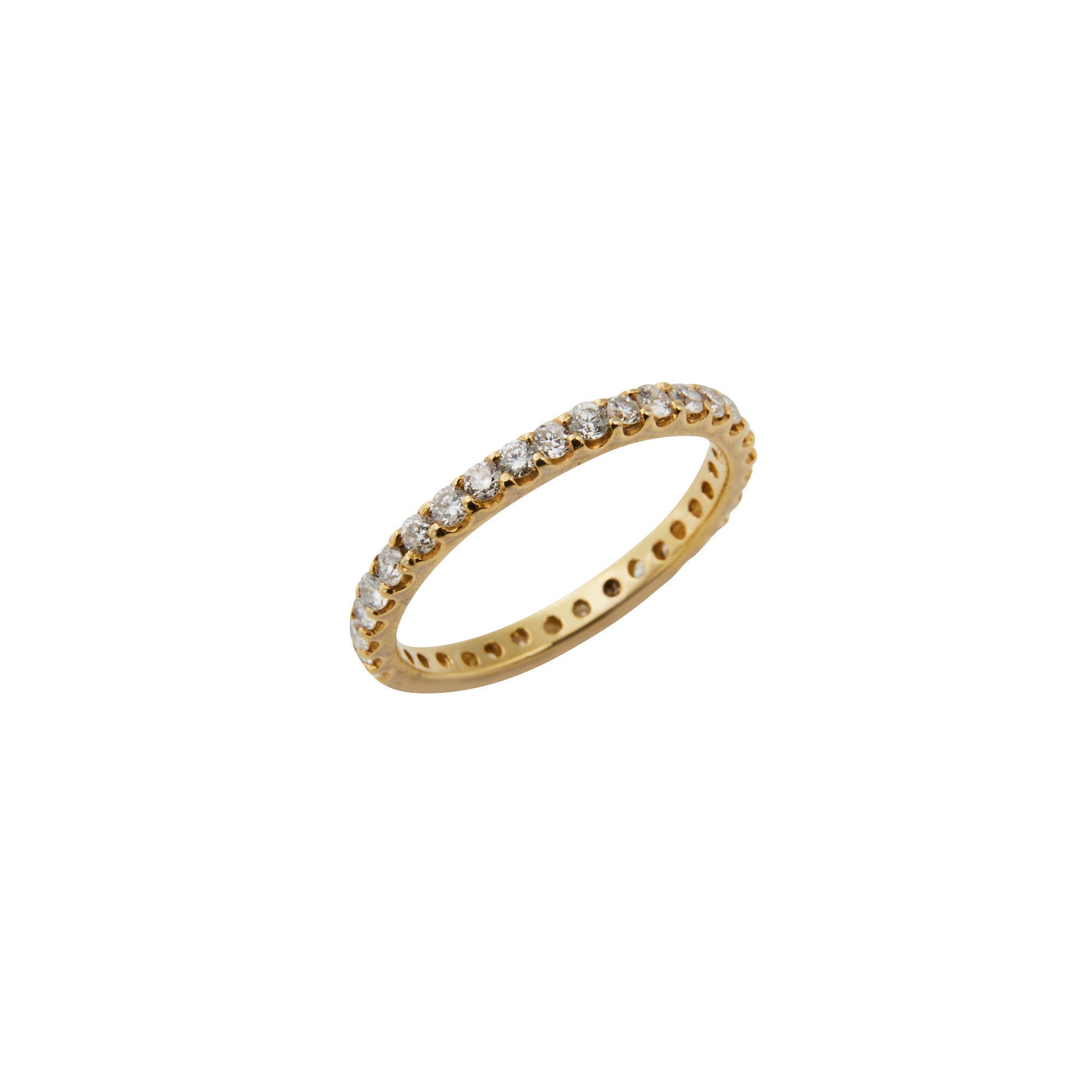 Diamond eternity band from Jeuje Jewelry on a white background