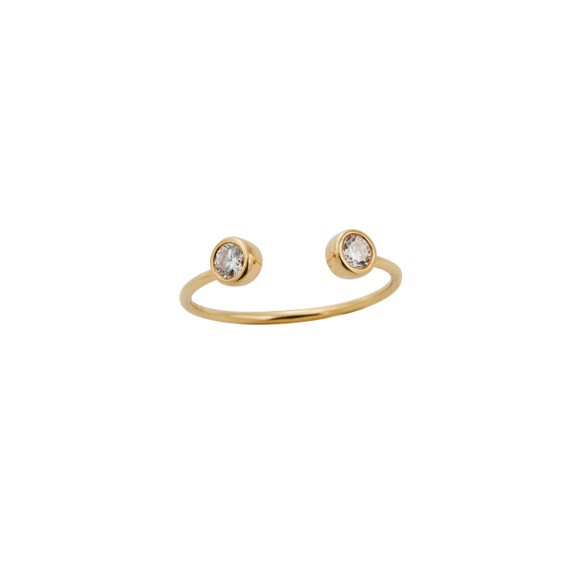 Dainty diamond cuff ring from Jeuje Fine Jewelry on a white background