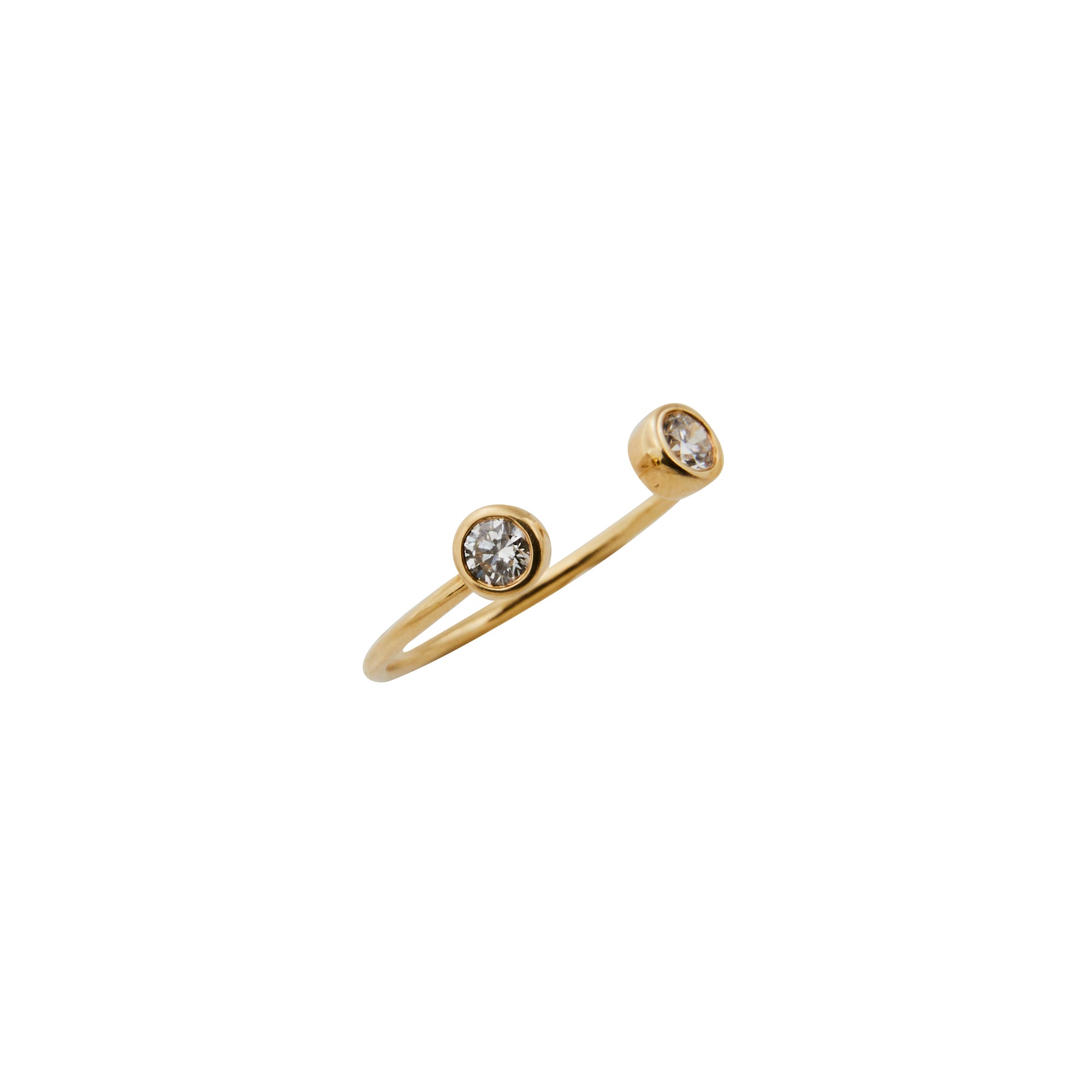 Dainty diamond cuff ring from Jeuje Fine Jewelry on a white background