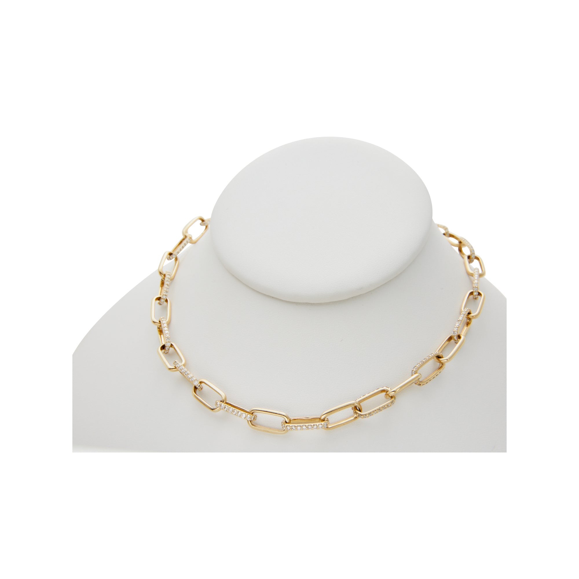 The Diamond Paperclip Chain from Jeuje Fine Jewelry on a white background