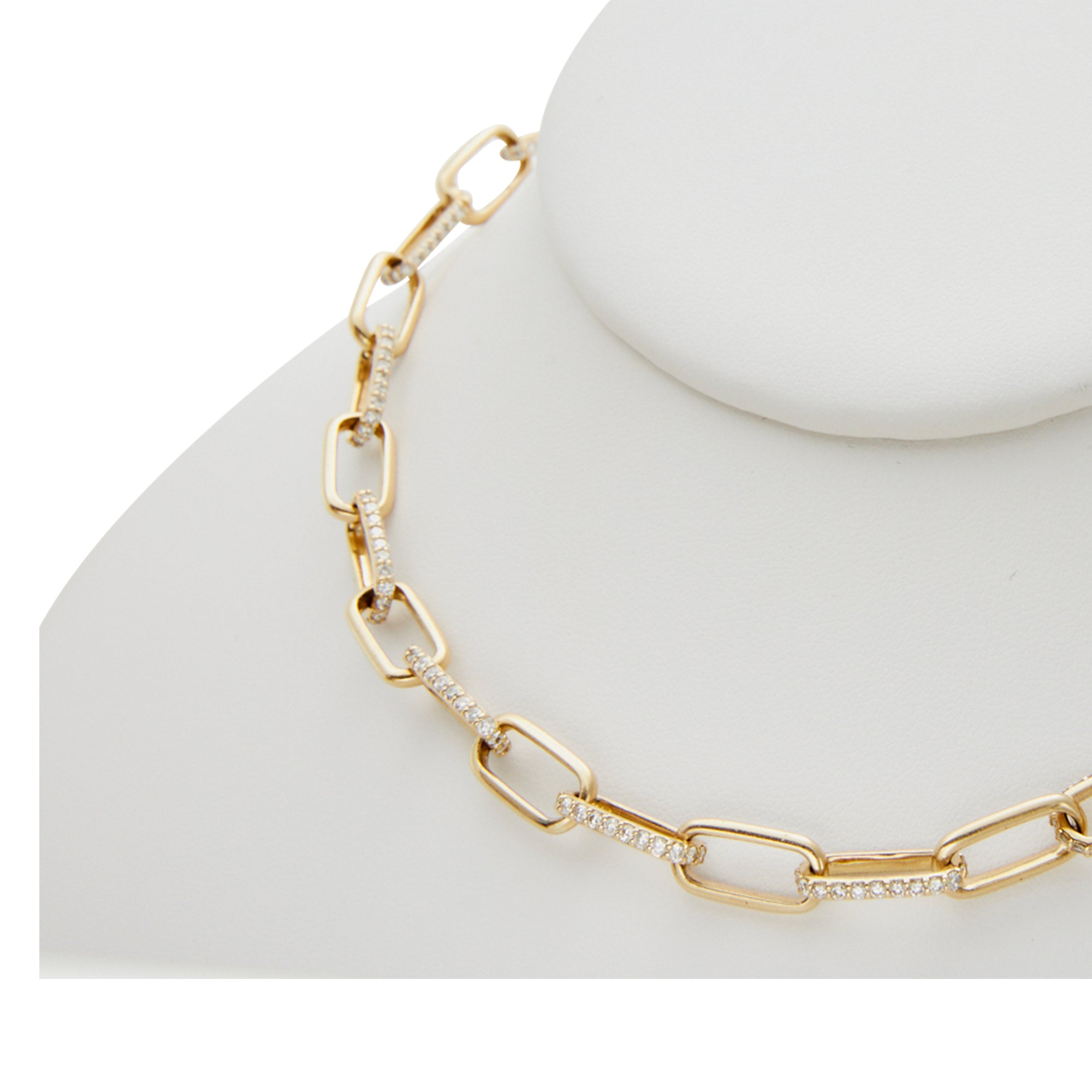 The Diamond Paperclip Chain from Jeuje Fine Jewelry on a white background