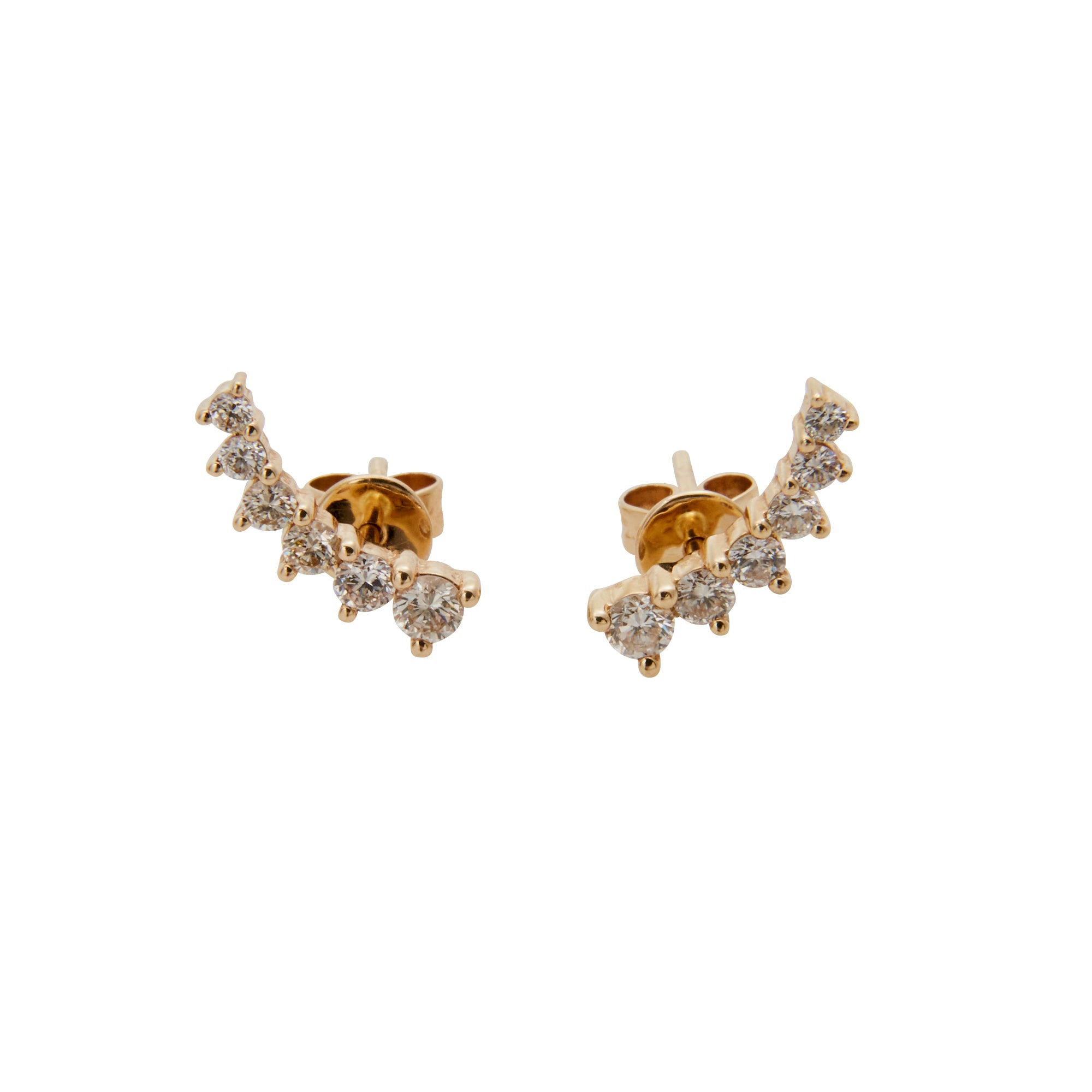 Diamond climbing earrings from Jeuje Fine Jewelry on a white background