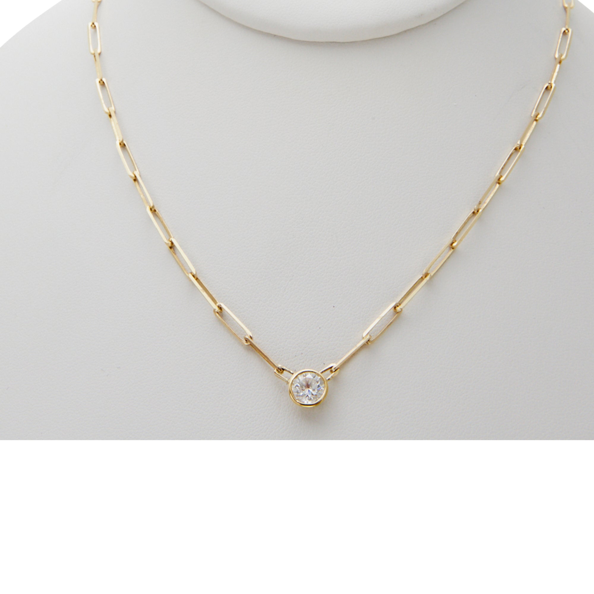 Diamond Solitaire Necklace from Jeuje Jewelry on a white background