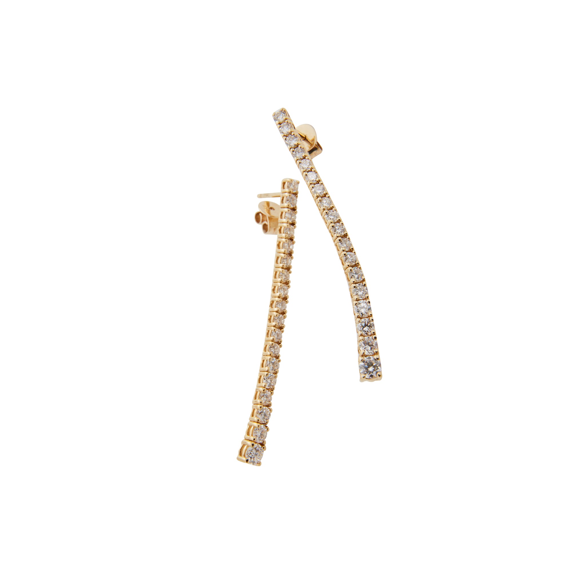 Diamond tennis earrings from Jeuje Fine Jewelry on a white background