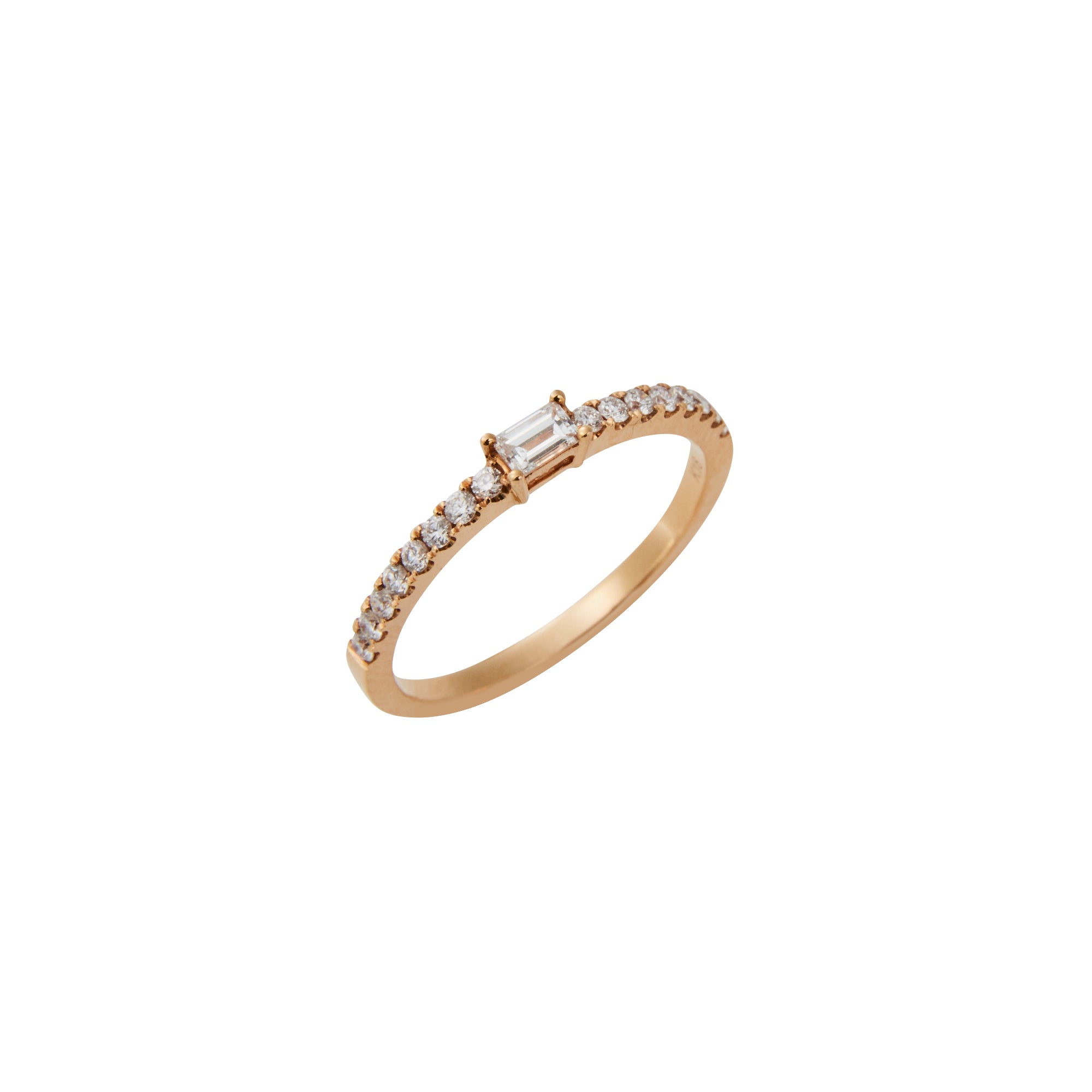 Emerald-Cut Diamond Stacking Ring from Jeuje Jewelry on a white background