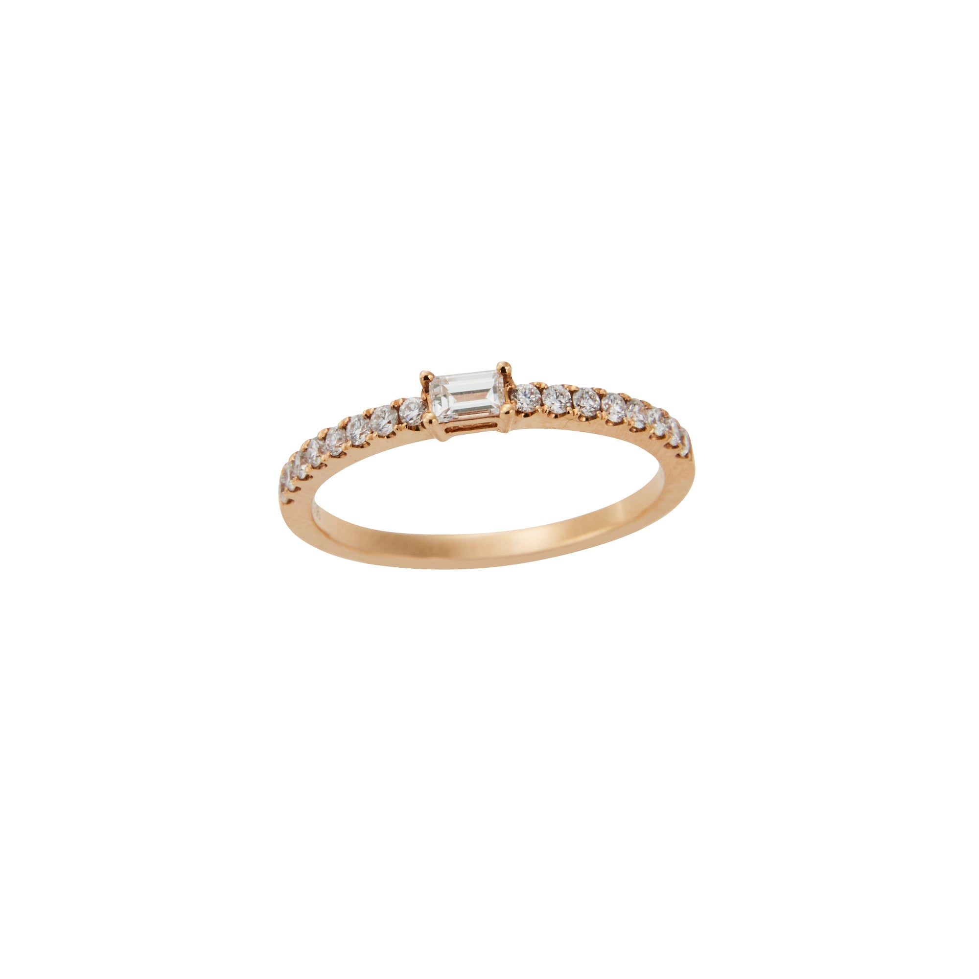 Emerald-Cut Diamond Stacking Ring from Jeuje Jewelry on a white background