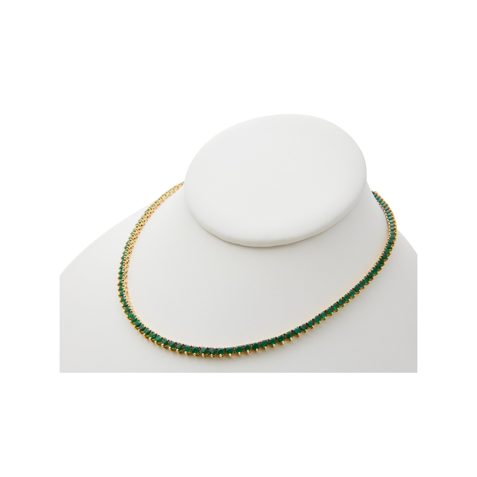 Emerald Tennis Necklace from Jeuje Jewelry on a white background