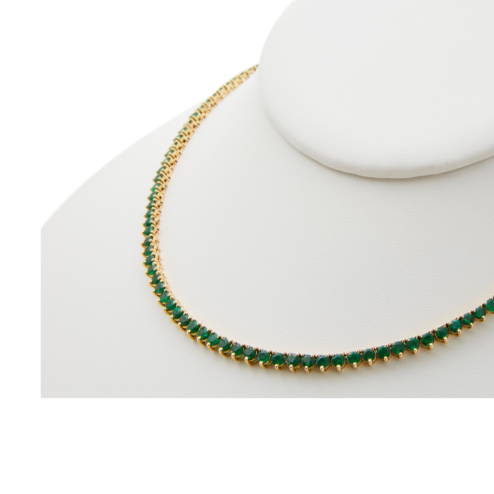 Emerald Tennis Necklace from Jeuje Jewelry on a white background