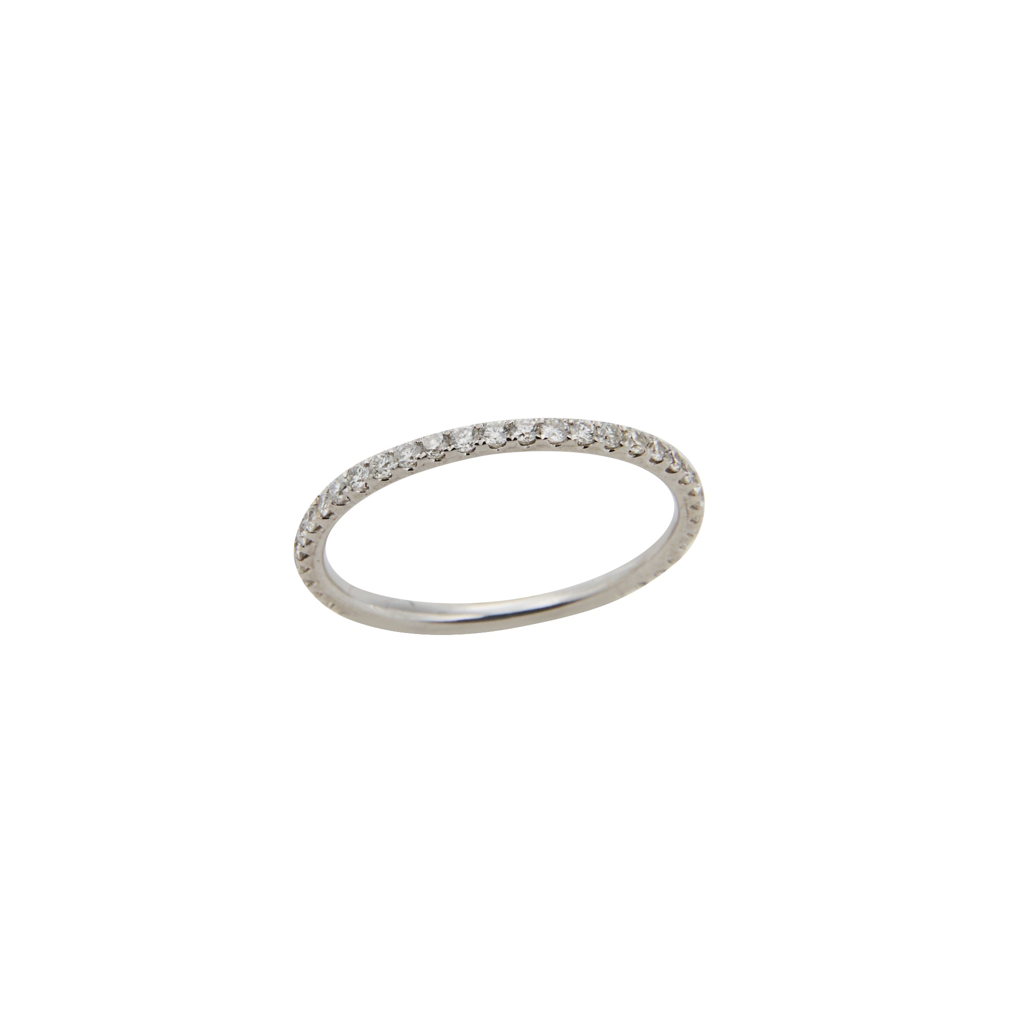 Extra dainty diamond band from Jeuje Fine Jewelry on a white background