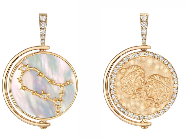 Diamond & Mother-of-Pearl Astrological Pendant