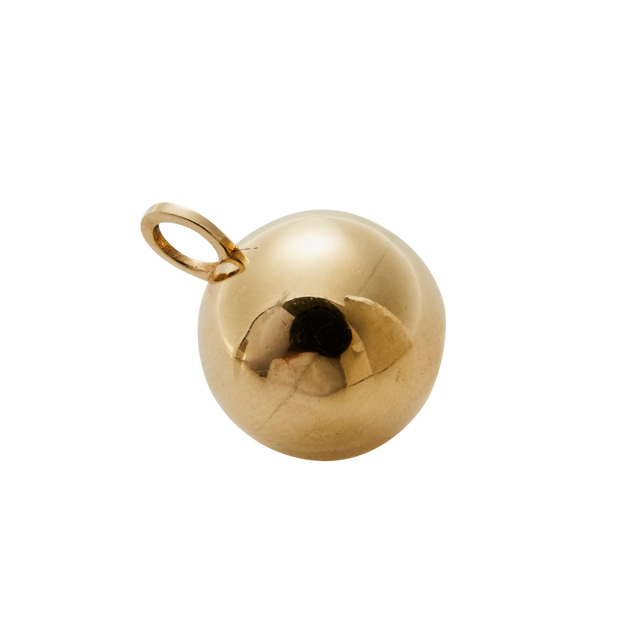 Gold sphere from Jeuje Fine Jewelry on a white background