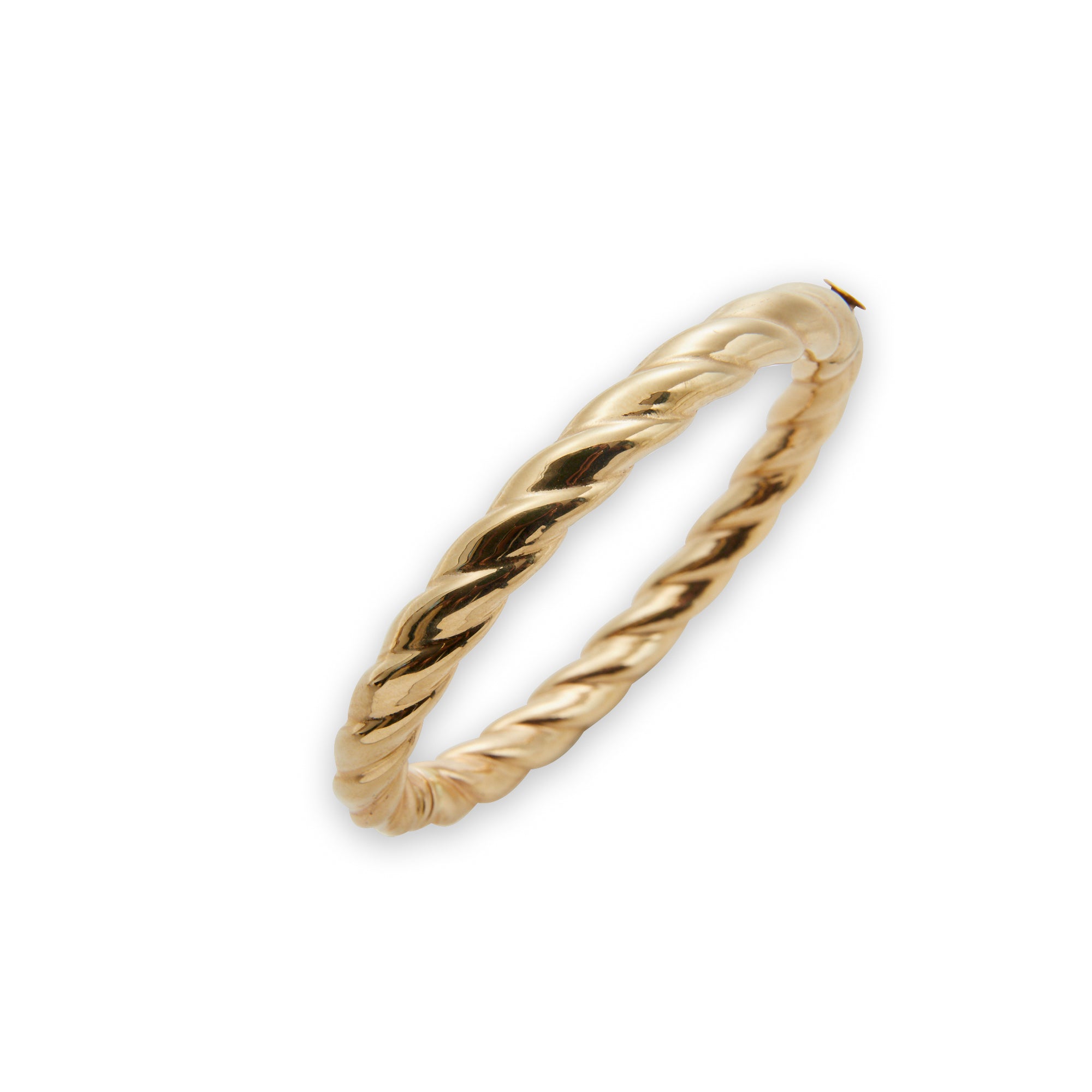 The Gold Twist Bangle from Jeuje Fine Jewelry on a white background