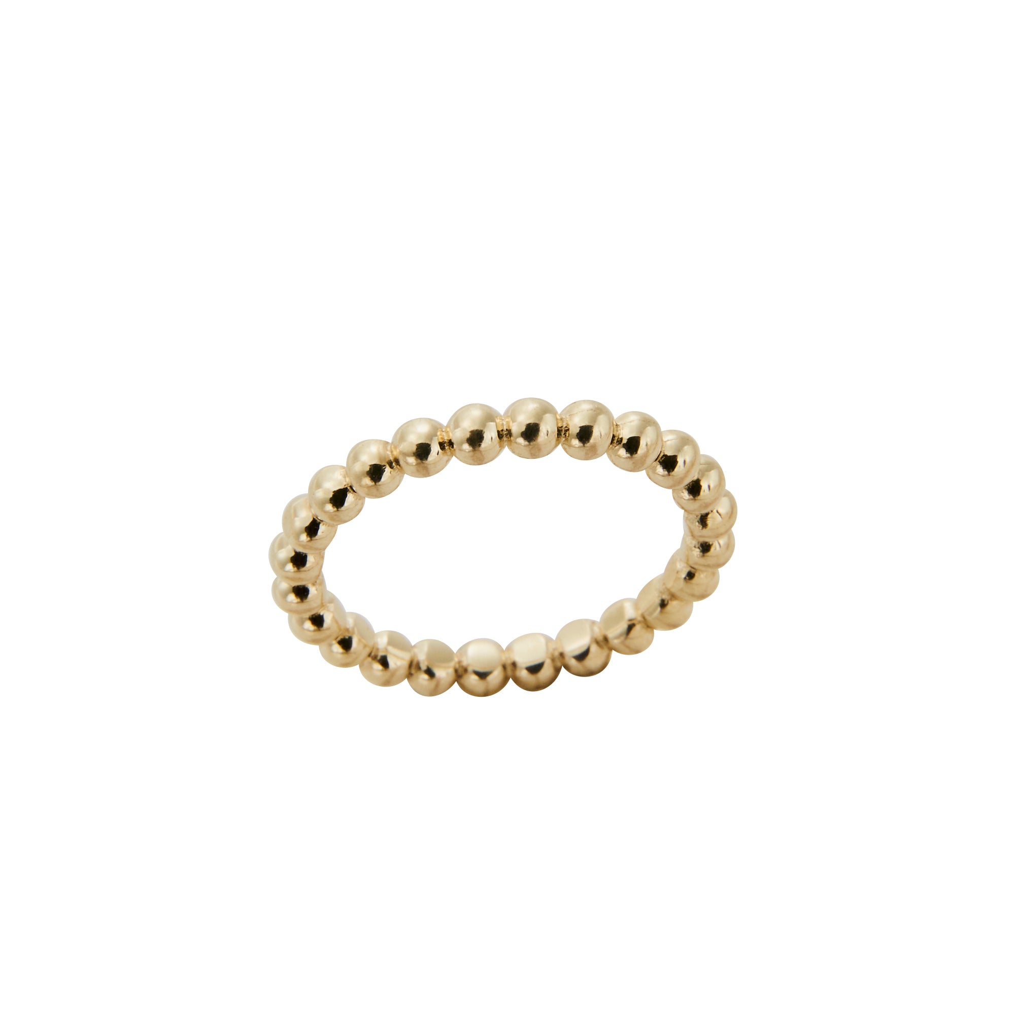 Gold Bead Stacking Ring from Jeuje Fine Jewelry on a white background