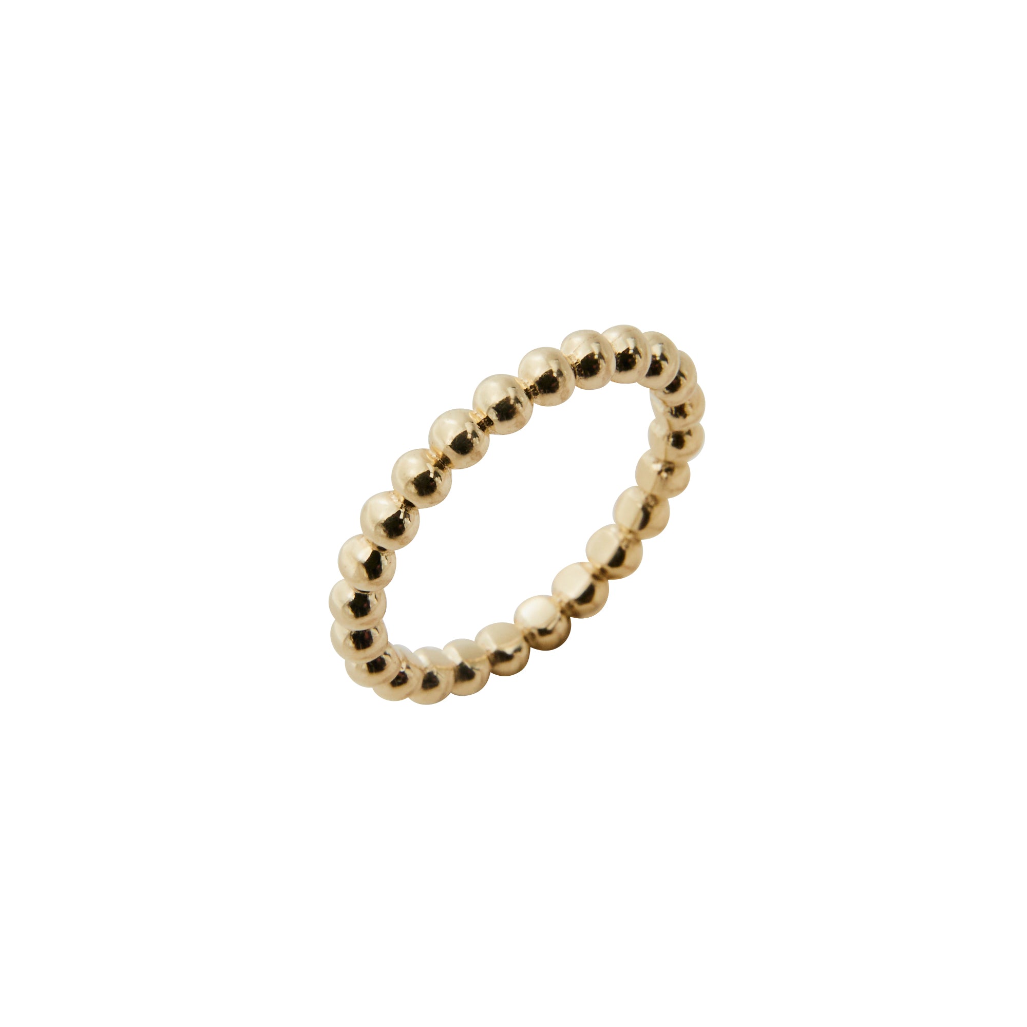 Gold Bead Stacking Ring from Jeuje Fine Jewelry on a white background