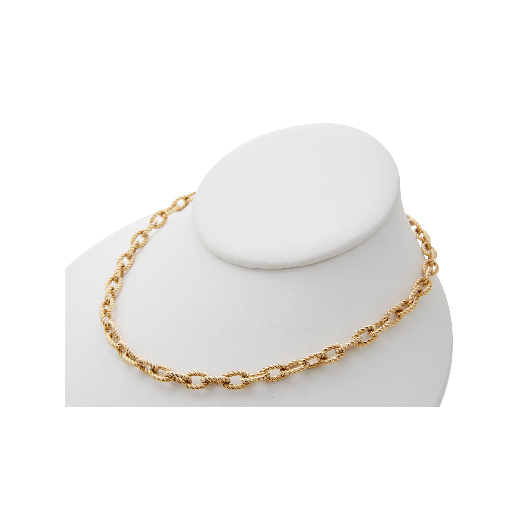 The Handmade Twist Chain from Jeuje Fine Jewelry on a white background