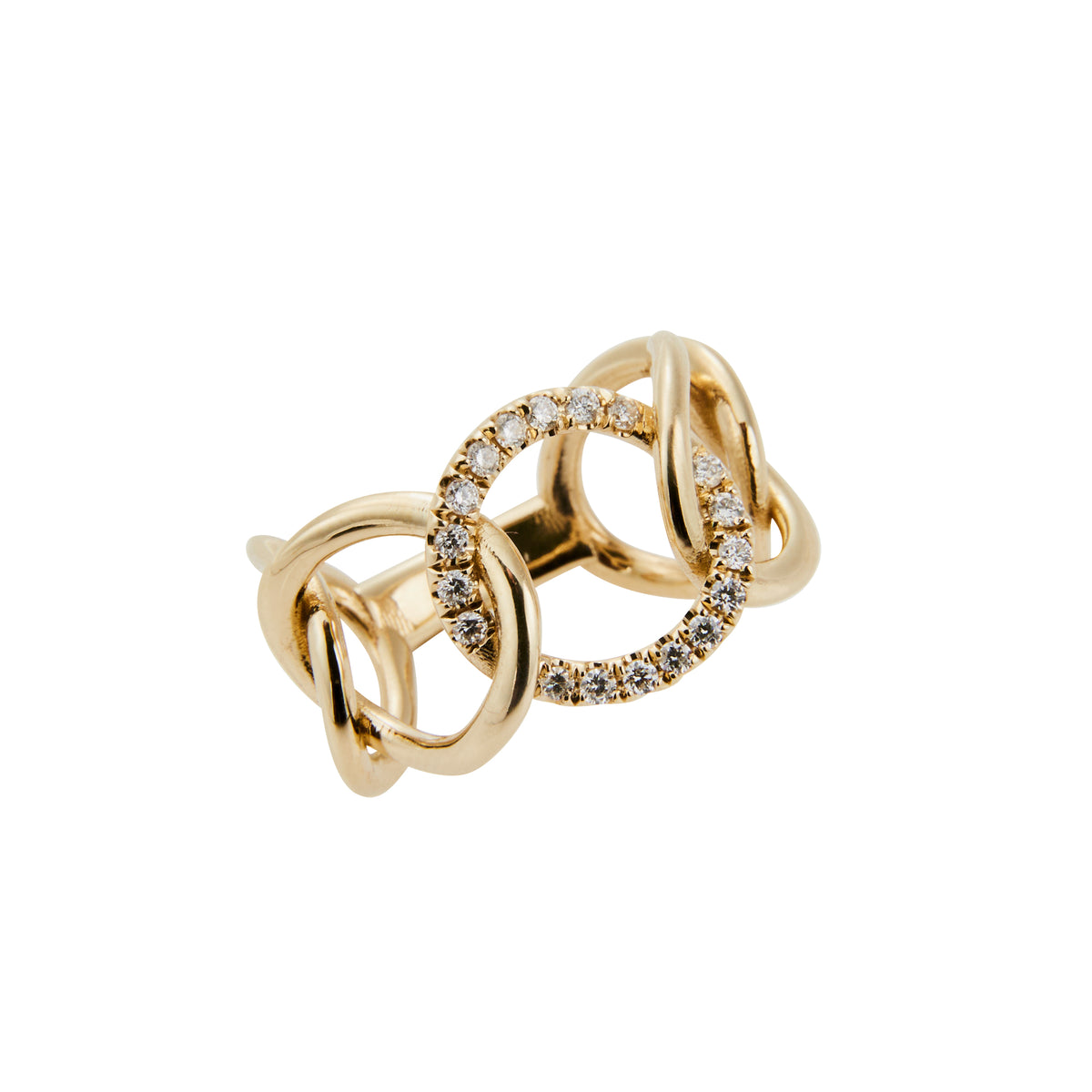 Diamond Interlocking Circle Ring