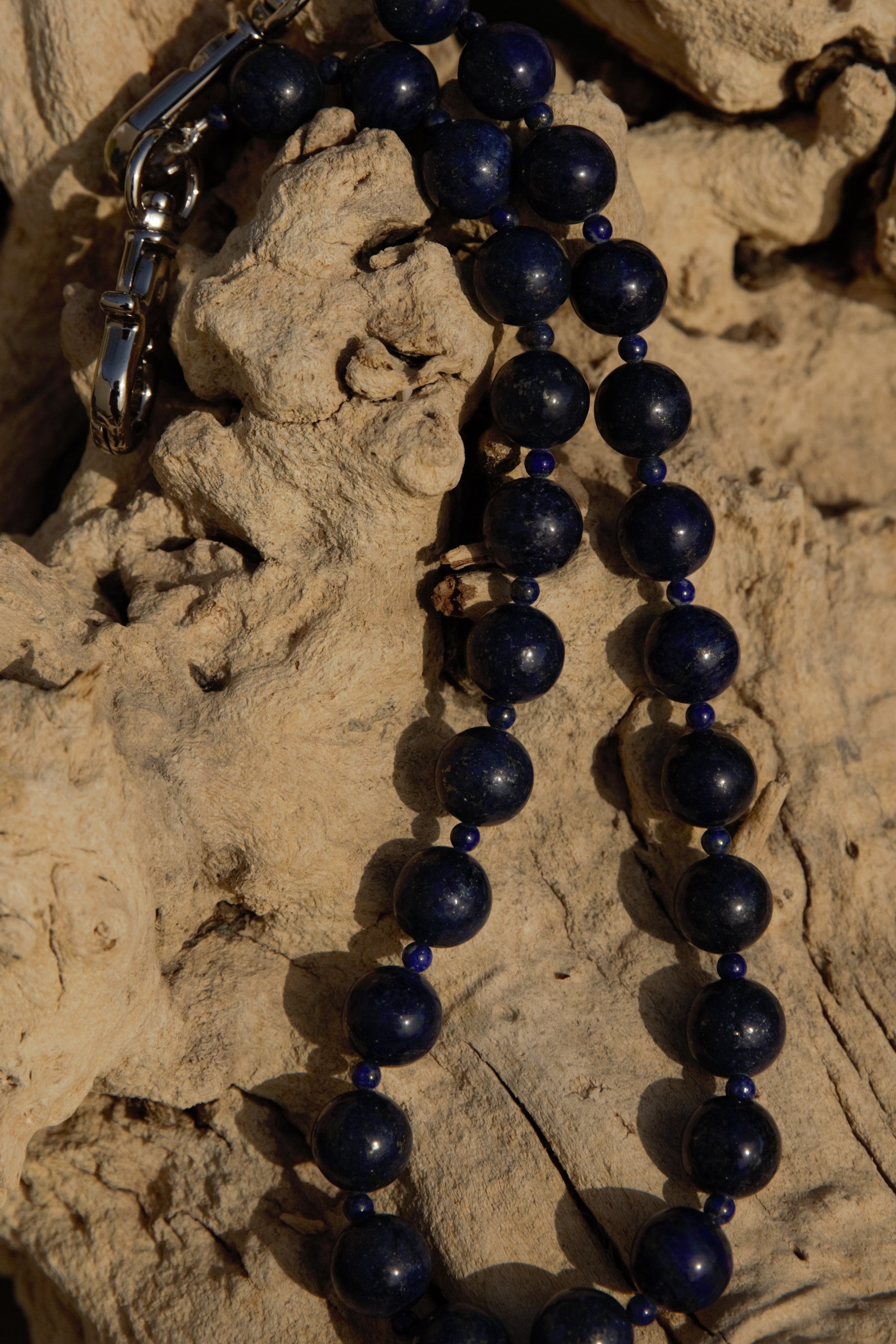 Lapis with silver clasps