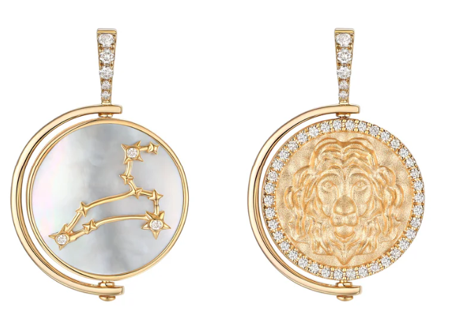 Diamond & Mother-of-Pearl Astrological Pendant