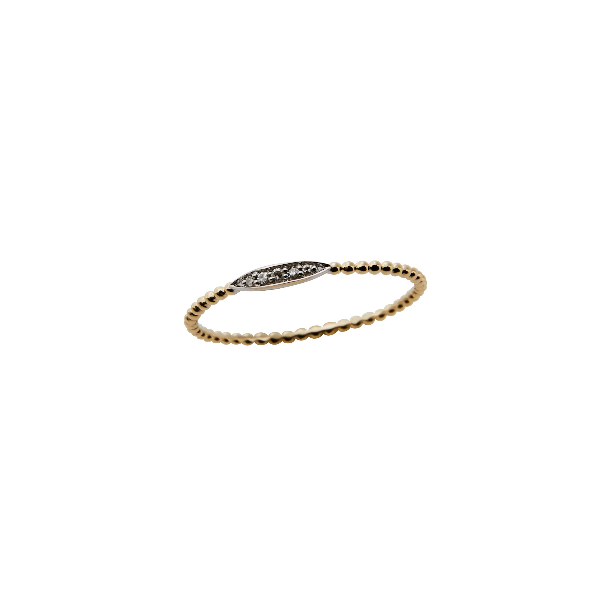 Mixed gold diamond stacking ring from Jeuje Fine Jewelry on a white background