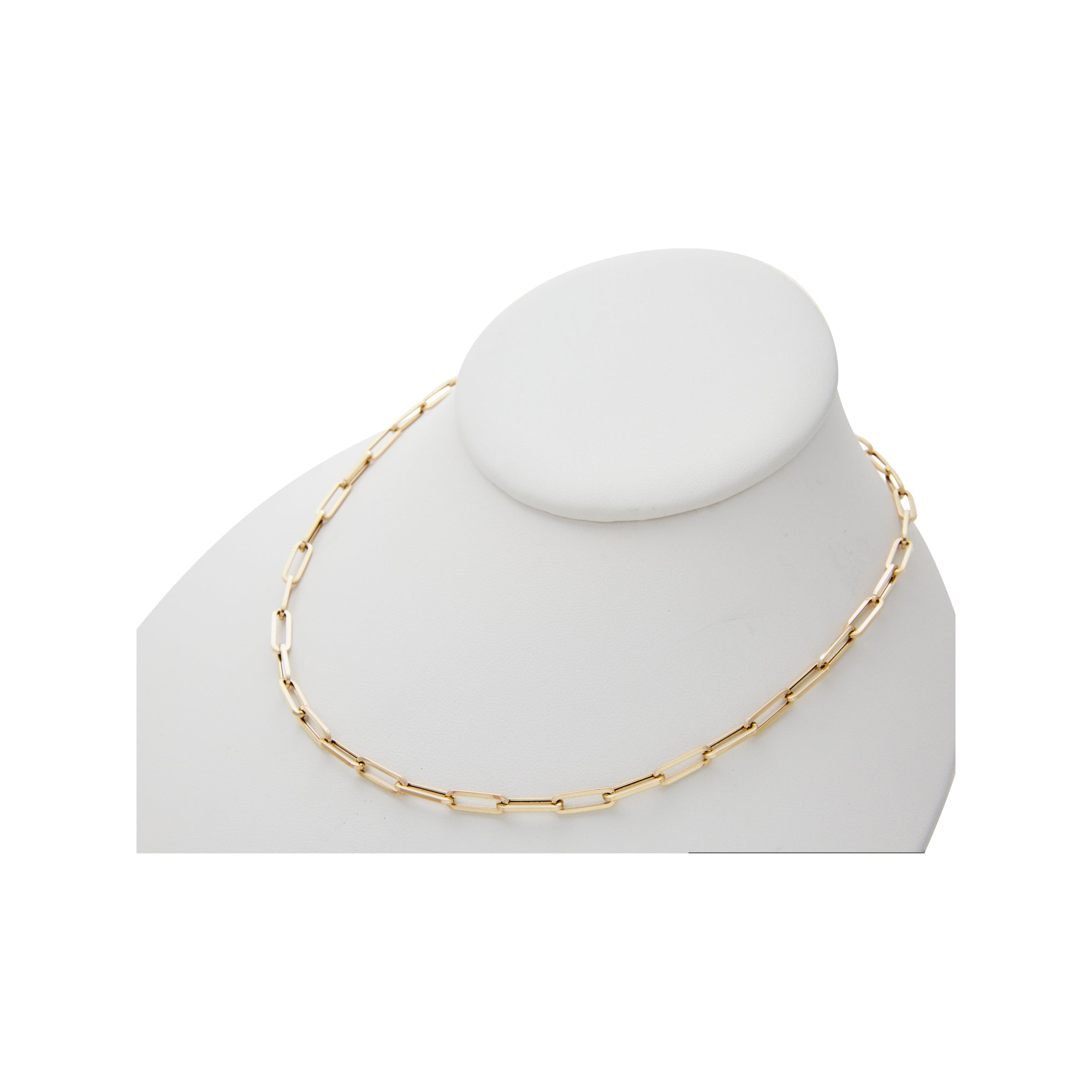 Classic paperclip chain necklace from Jeuje Fine Jewelry on a white background