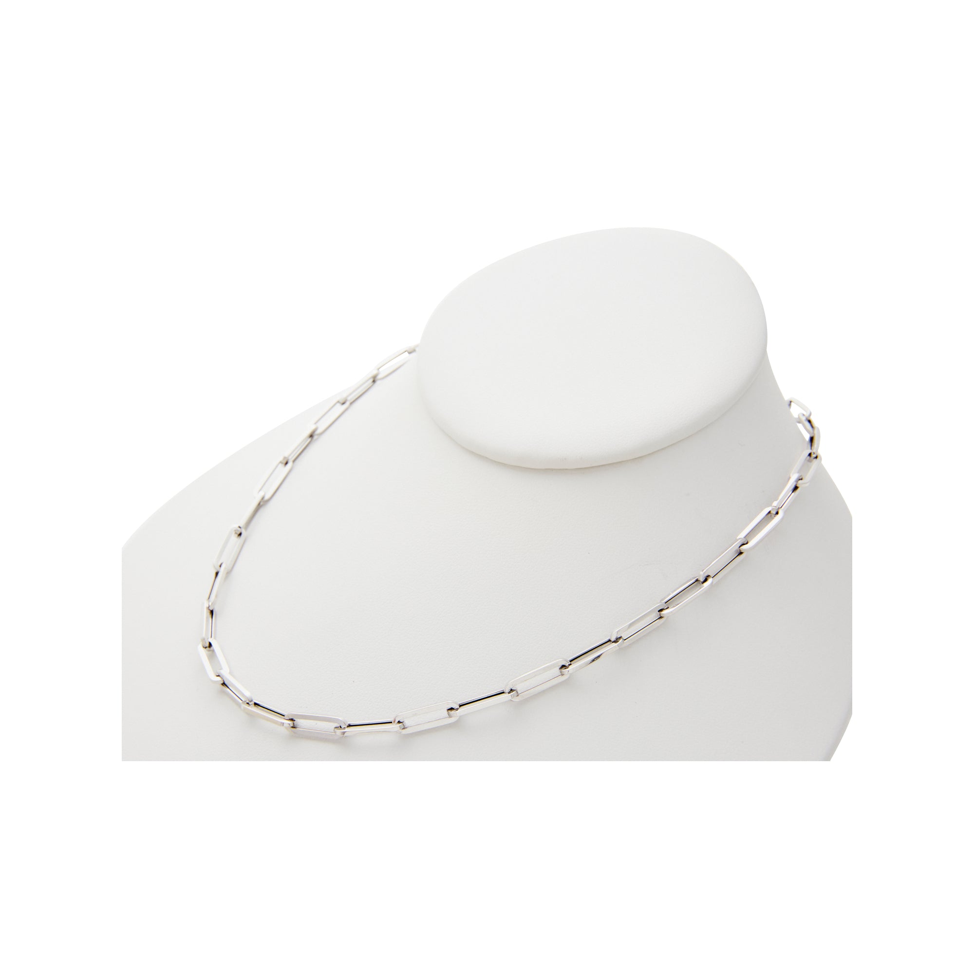 Classic paperclip chain necklace from Jeuje Fine Jewelry on a white background