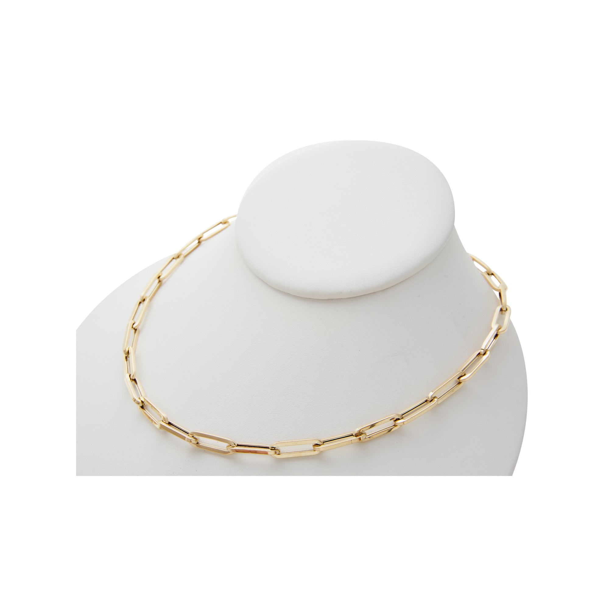 Classic paperclip chain necklace from Jeuje Fine Jewelry on a white background