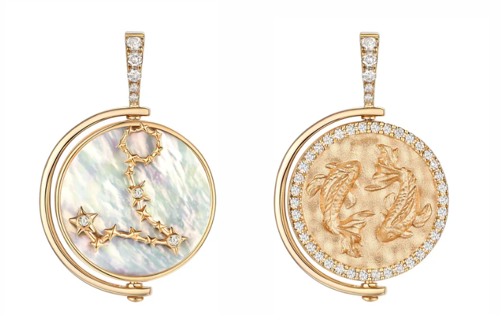 Diamond & Mother-of-Pearl Astrological Pendant