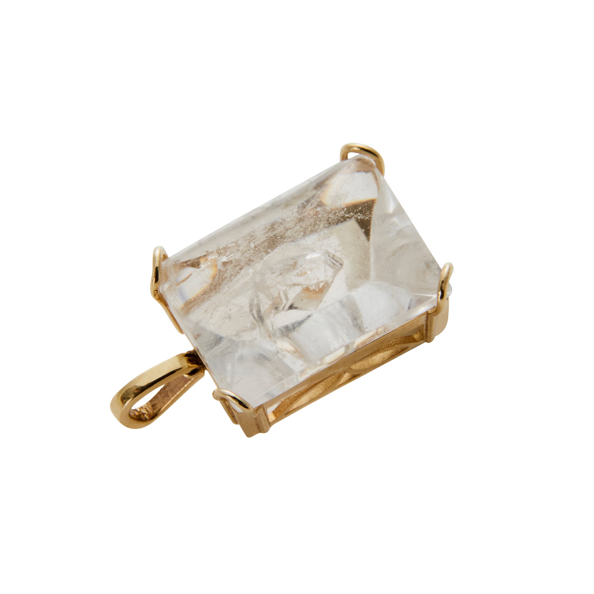 Statement polished quartz pendant from Jeuje Fine Jewelry on a white background