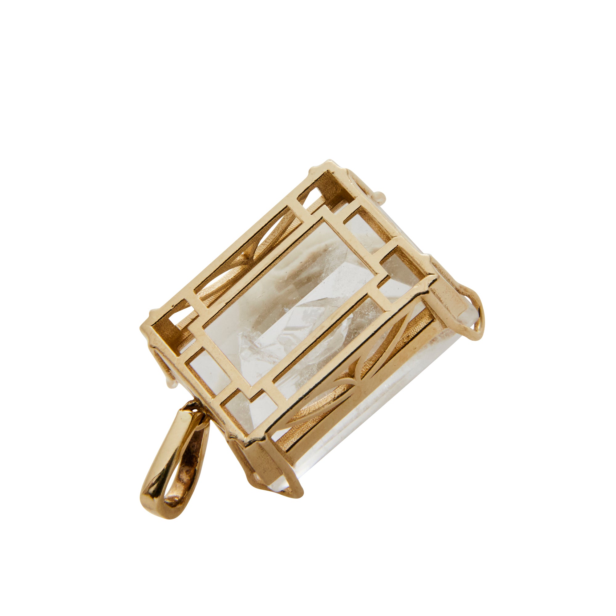 Statement polished quartz pendant from Jeuje Fine Jewelry on a white background