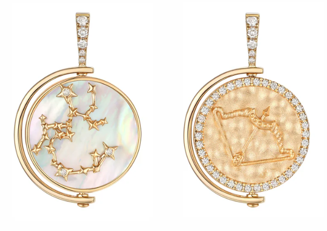 Diamond & Mother-of-Pearl Astrological Pendant