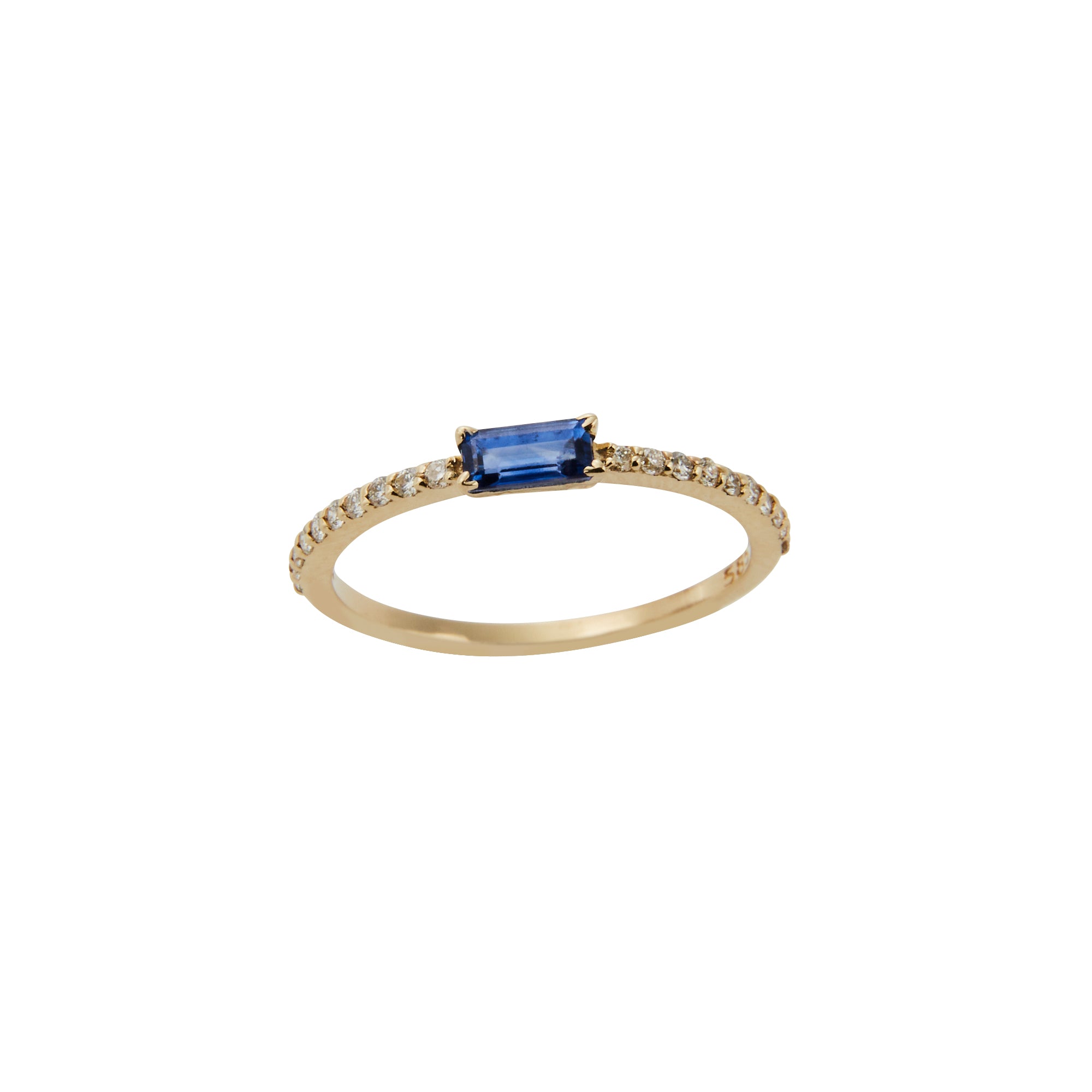 Sapphire and diamond band from Jeuje Fine Jewelry on a white background