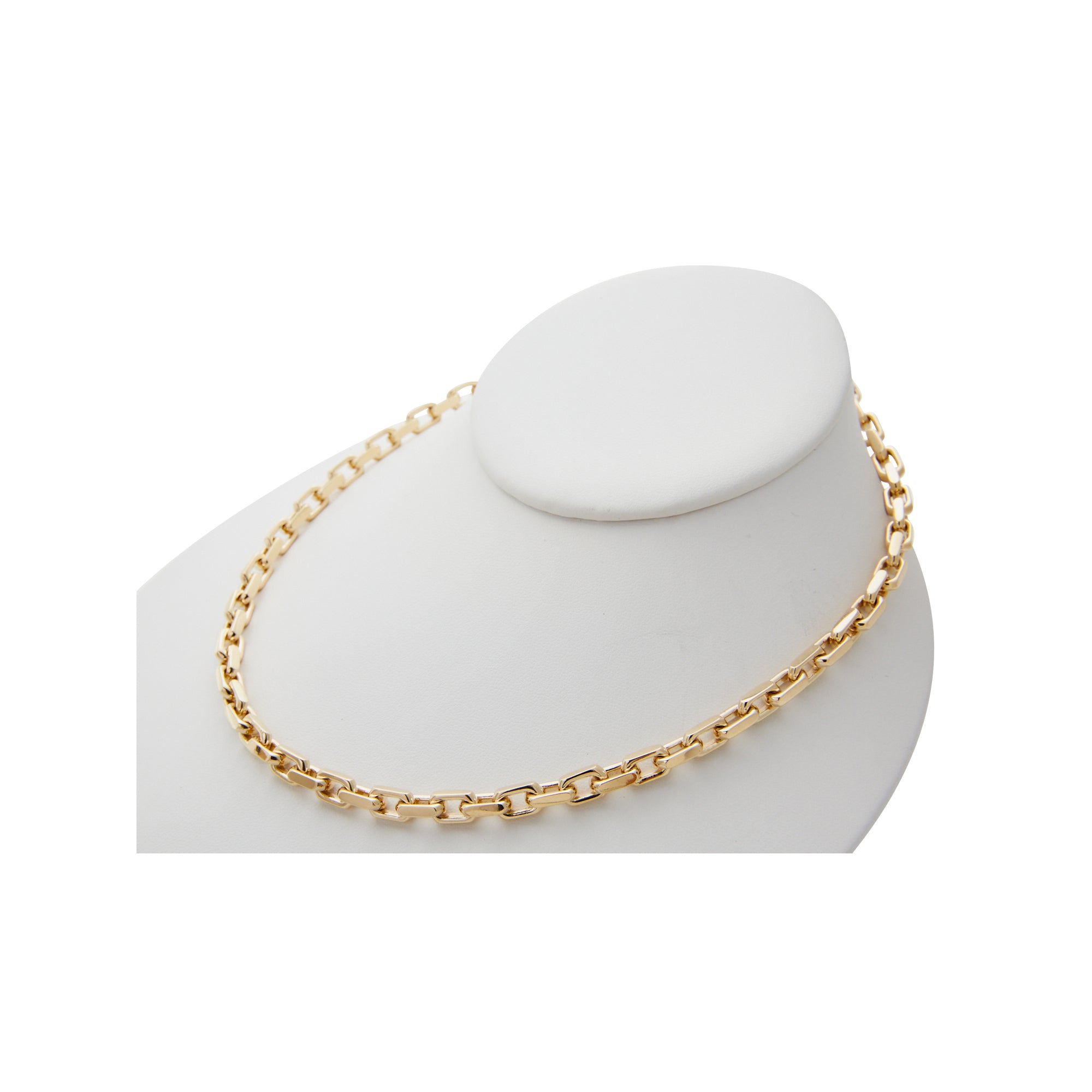 Solid gold heavy link chain from Jeuje Fine Jewelry on a white background