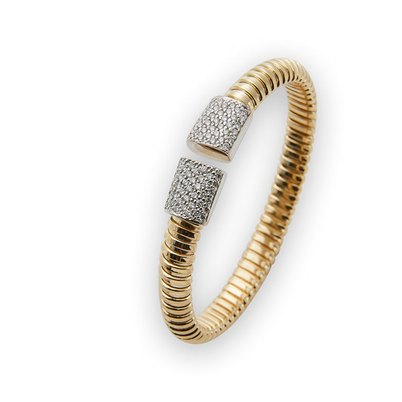 The Bold Gold Diamond Cuff from Jeuje Fine Jewelry on a white background