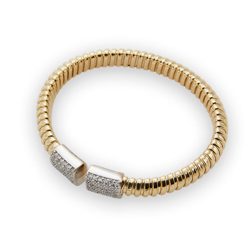 The Bold Gold Diamond Cuff from Jeuje Fine Jewelry on a white background