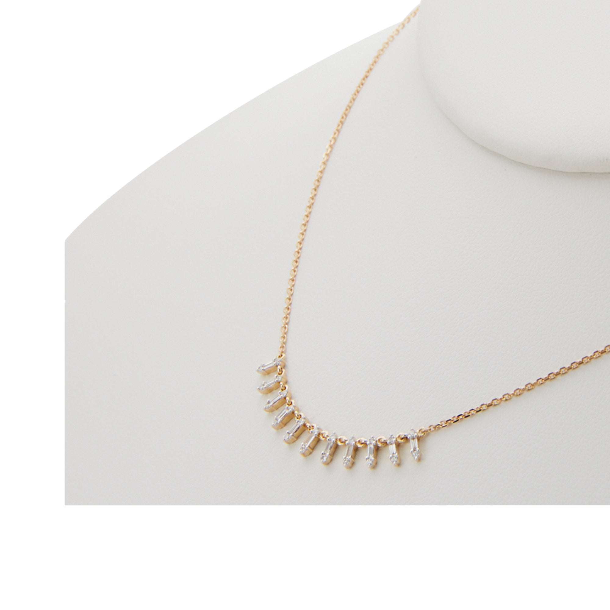 Petite diamond fringe necklace from Jeuje Fine Jewelry on a white background