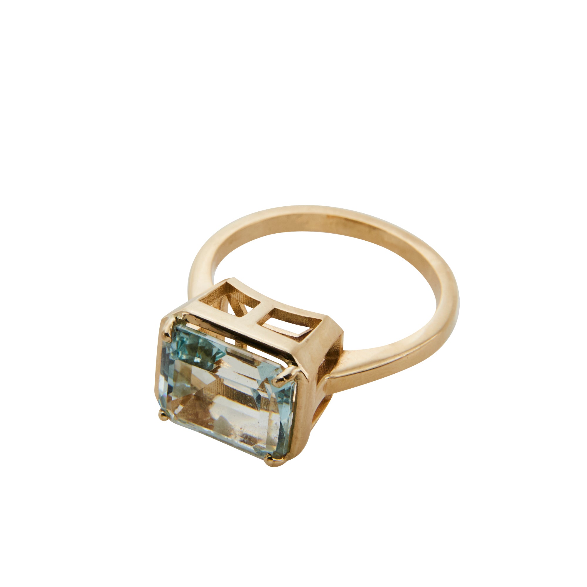 The Statement Solitaire in Aquamarine