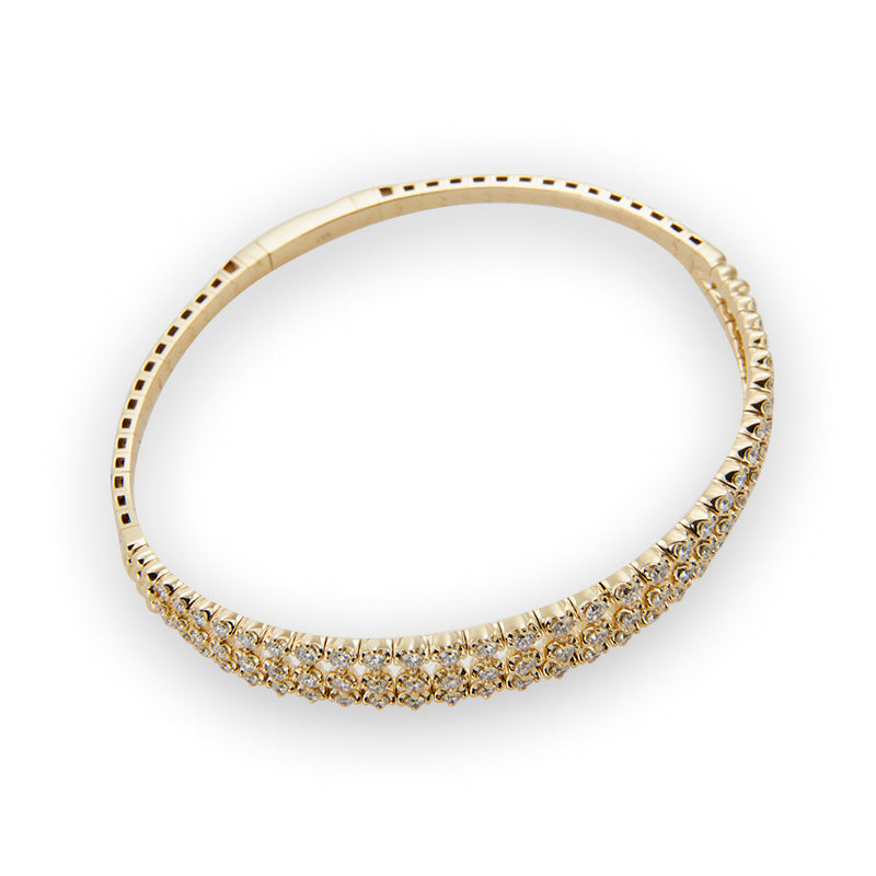 Tripe Row Diamond Bangle from Jeuje Fine Jewelry on a white background