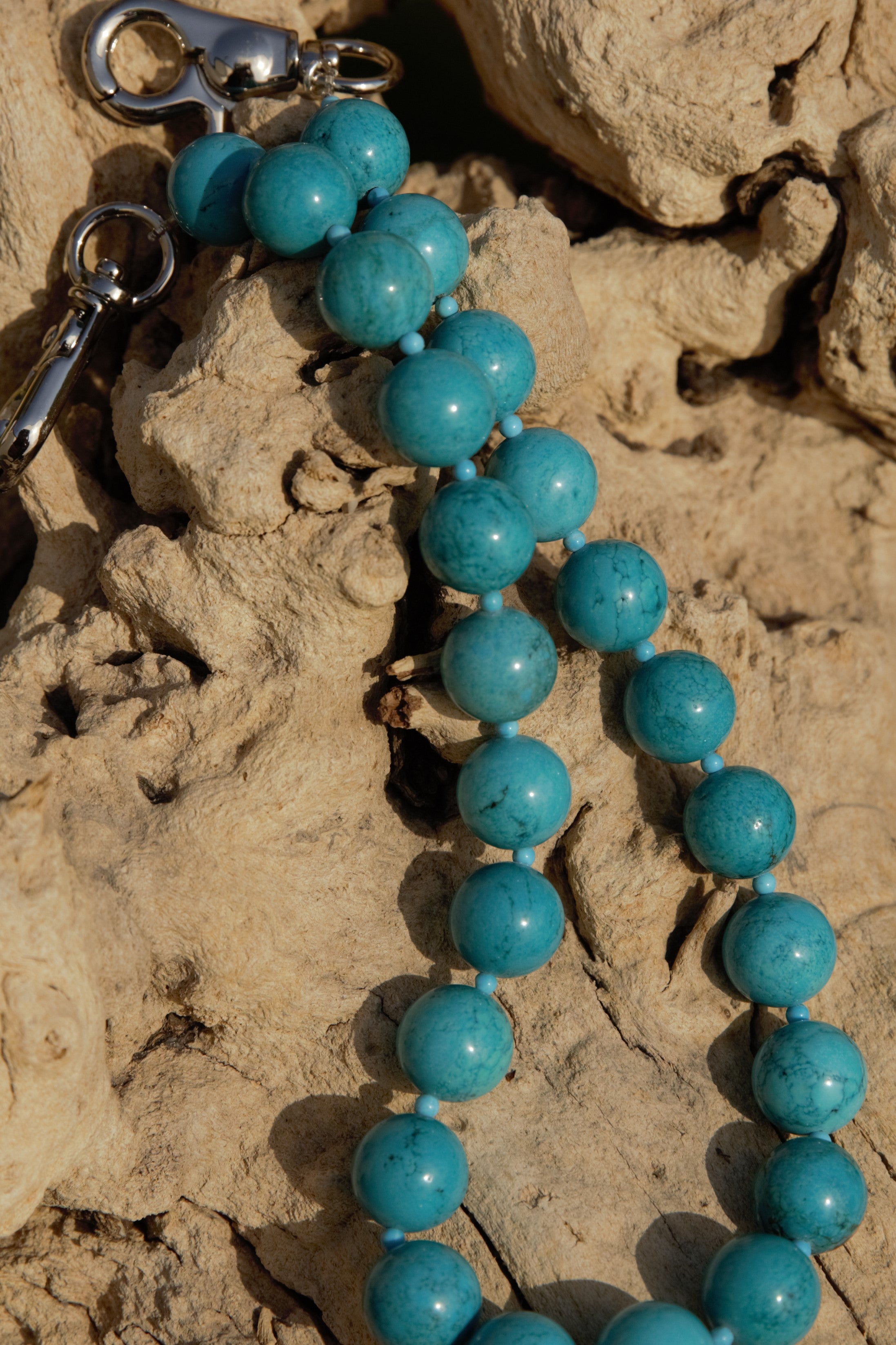 Turquoise with silver clasps