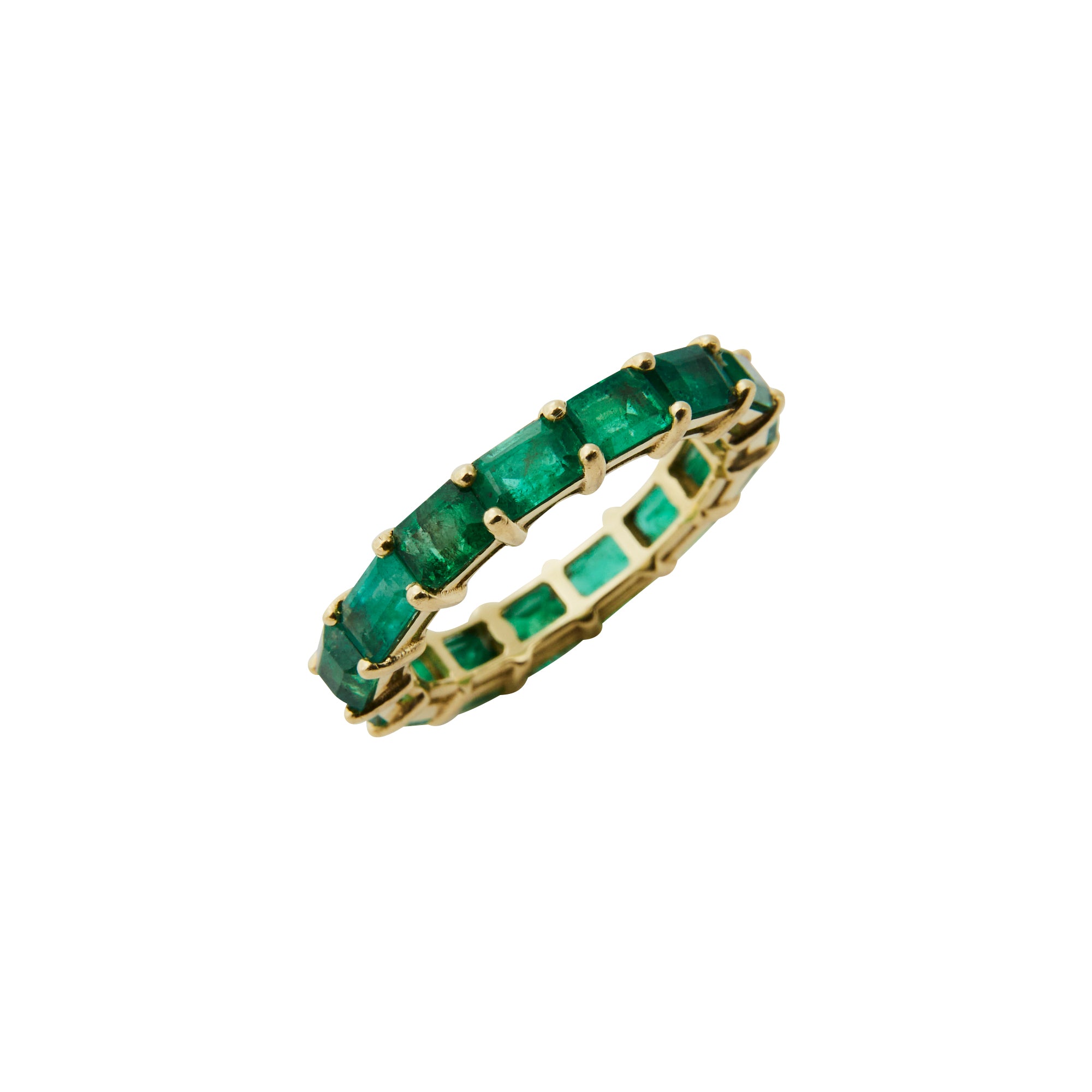 The Emerald Eternity Band from Jeuje Fine Jewelry on a white background